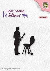 NELLIE'S Transparent Acryl Stempel Motivstempel Clear Stamp - Mann Grill